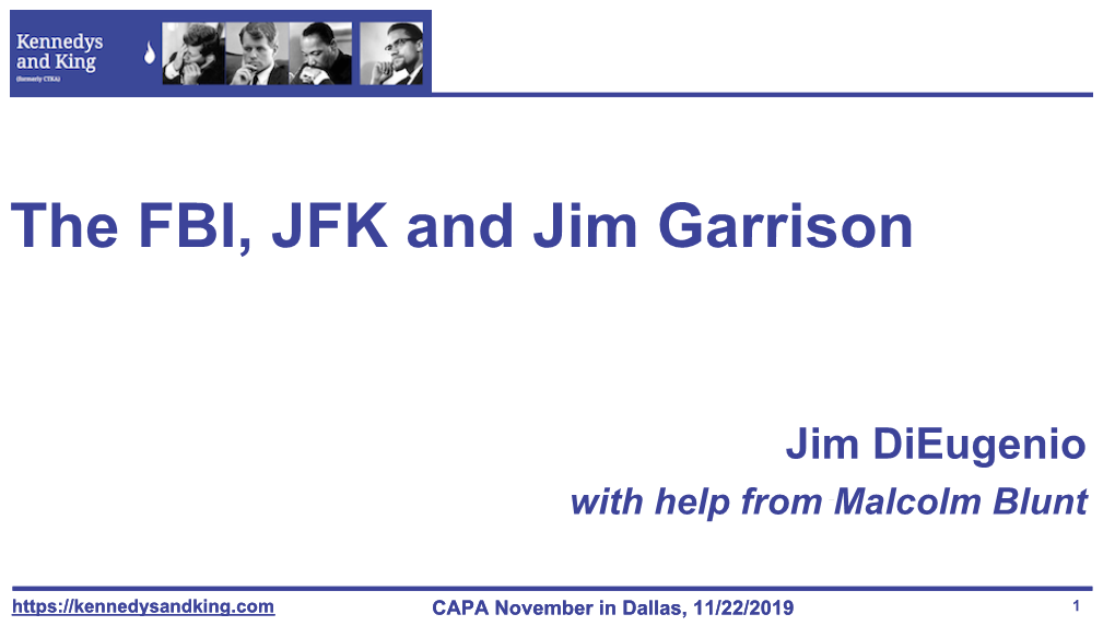 The FBI, JFK and Jim Garrison