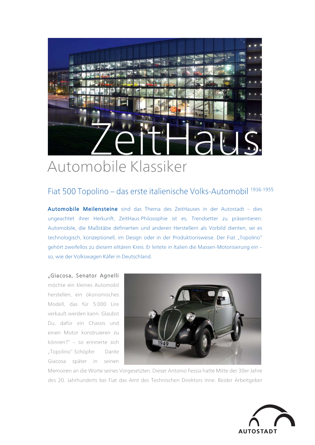 Zeithaus-Automobile Klassiker Fiat Topolino