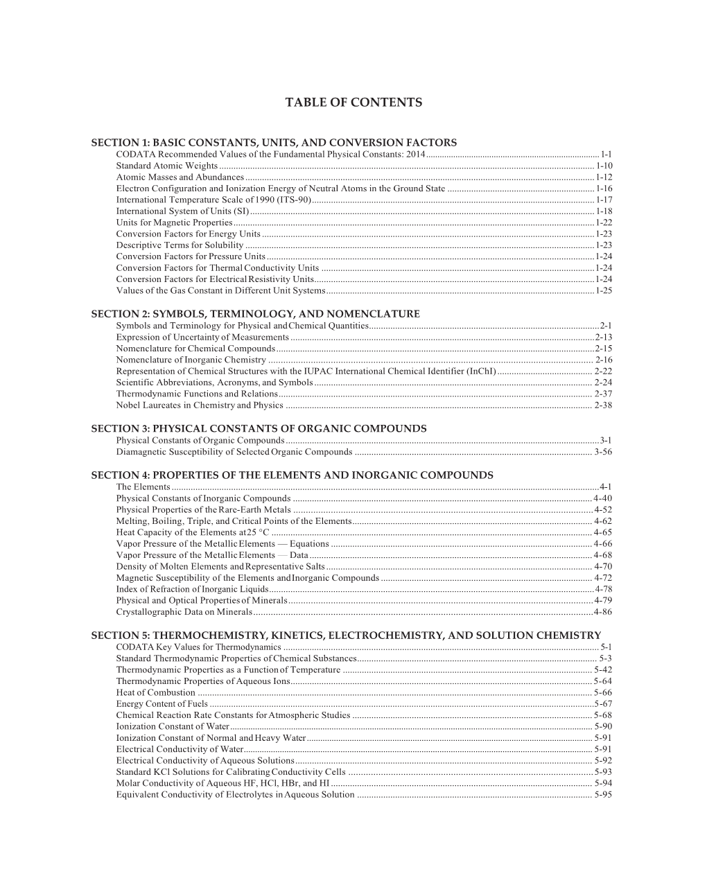 Table of Contents