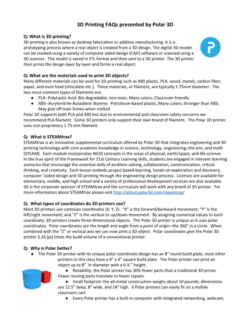 3D Printing Faqs Presented by Polar 3D