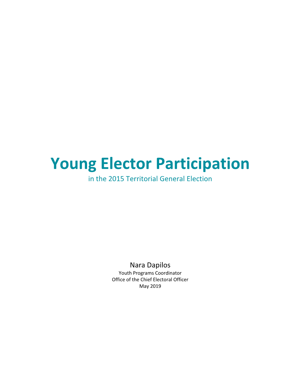 Young Elector Participation in the 2015 Territorial General Election