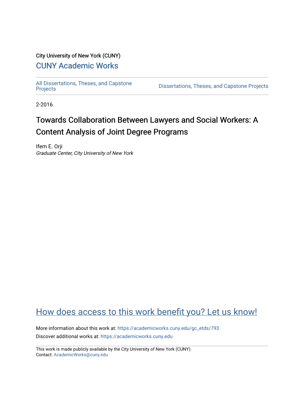 Towards Collaboration Between Lawyers and Social Workers: a Content Analysis of Joint Degree Programs