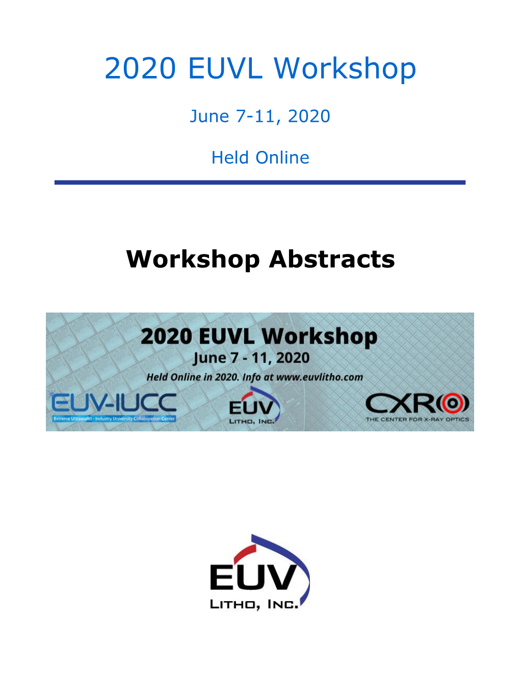 2020 EUVL Workshop – Abstracts