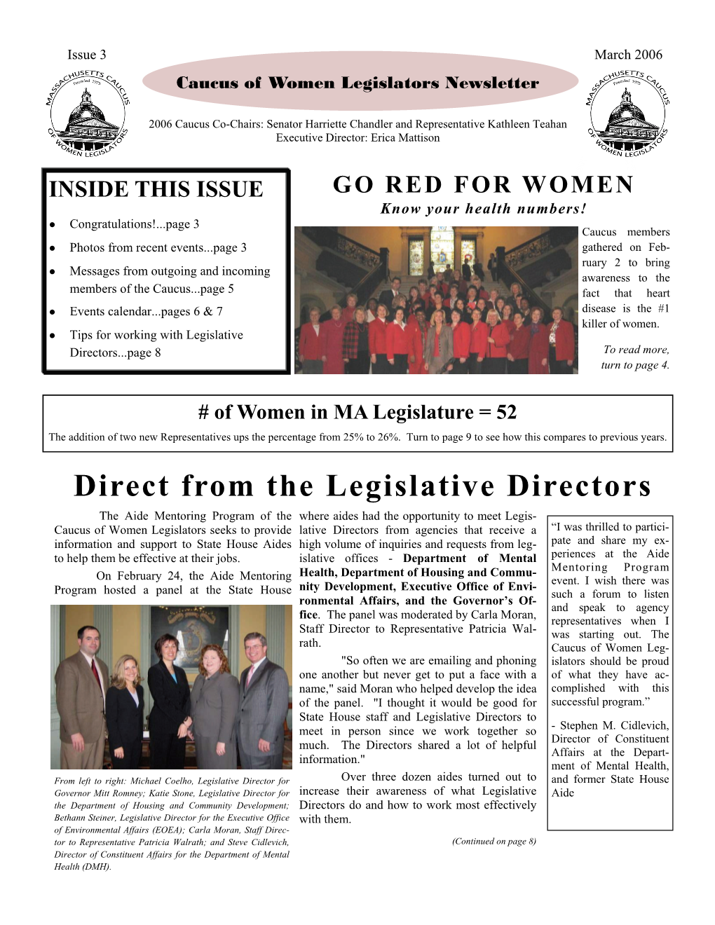 Direct from the Legislative Directors