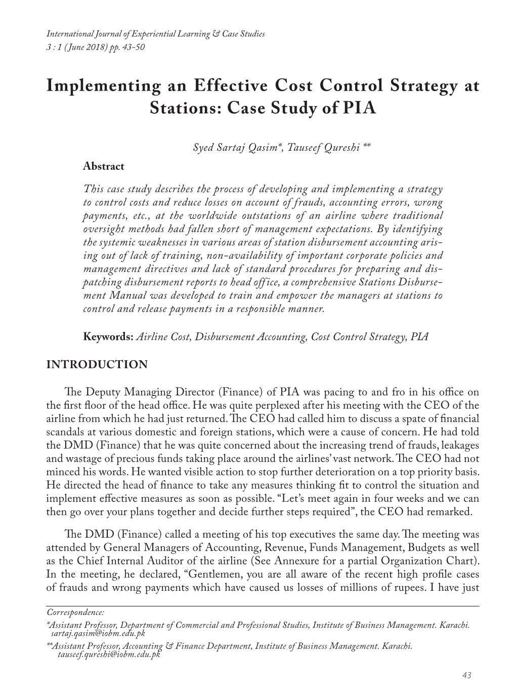 Case Study of PIA