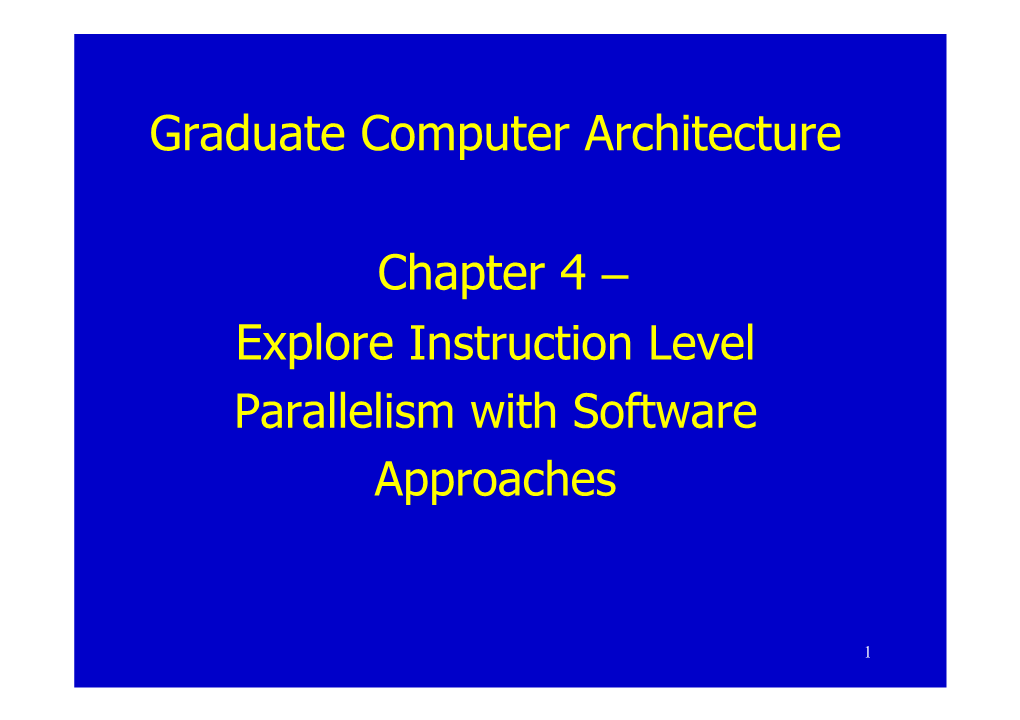 Graduate Computer Architecture Chapter