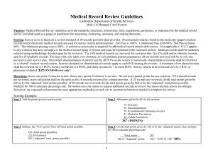 Medical Record Review Guidelines California Department of Health Services Medi-Cal Managed Care Division