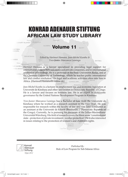 Konrad English Layout - Vol 11.Indd 1 8/8/2012 11:04:58 AM Konrad Adenauer Stiftung