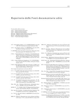 Repertorio Delle Fonti Documentarie Edite. Bibliografia, P