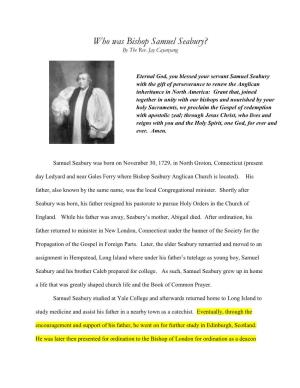 Who Was Bishop Samuel Seabury? by the Rev