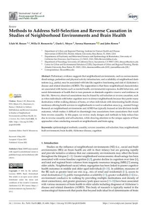 Methods to Address Self-Selection and Reverse Causation in Studies of Neighborhood Environments and Brain Health
