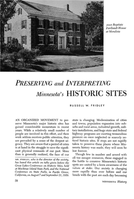 Preserving and Interpreting Minnesota's Historic Sites