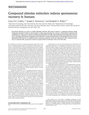 Compound Stimulus Extinction Reduces Spontaneous Recovery in Humans