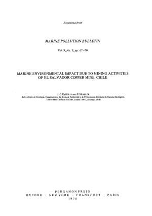 Pollutionbulletin Marine Environmental Impact Due