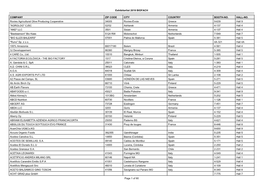 Exhibitorlist 2018 BIOFACH COMPANY ZIP CODE CITY