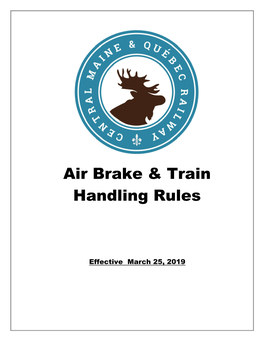 Air Brake & Train Handling Rules