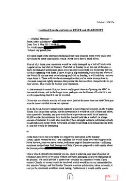 Combined E-Mails Sent Between PRYCE and OAKESHOTT