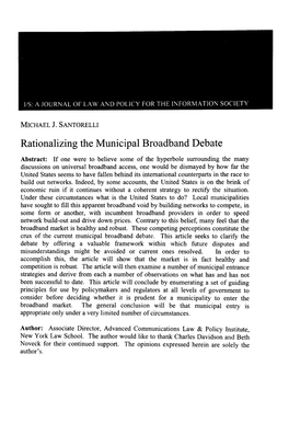 Rationalizing the Municipal Broadband Debate