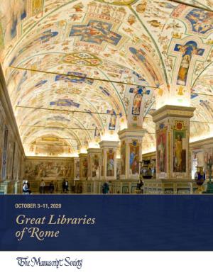 Great Libraries of Rome TOUR HIGHLIGHTS
