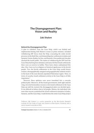 The Disengagement Plan: Vision and Reality