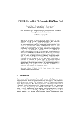 FRASH: Hierarchical File System for FRAM and Flash
