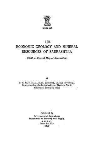 Econol\HC GEOLOGY and ~HNERAL. RESOURCES of SAURASHTRA