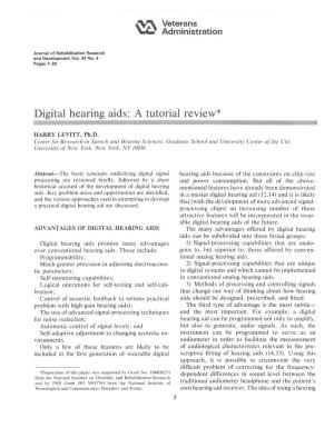 Digital Hearing Aids: a Tutorial Review*