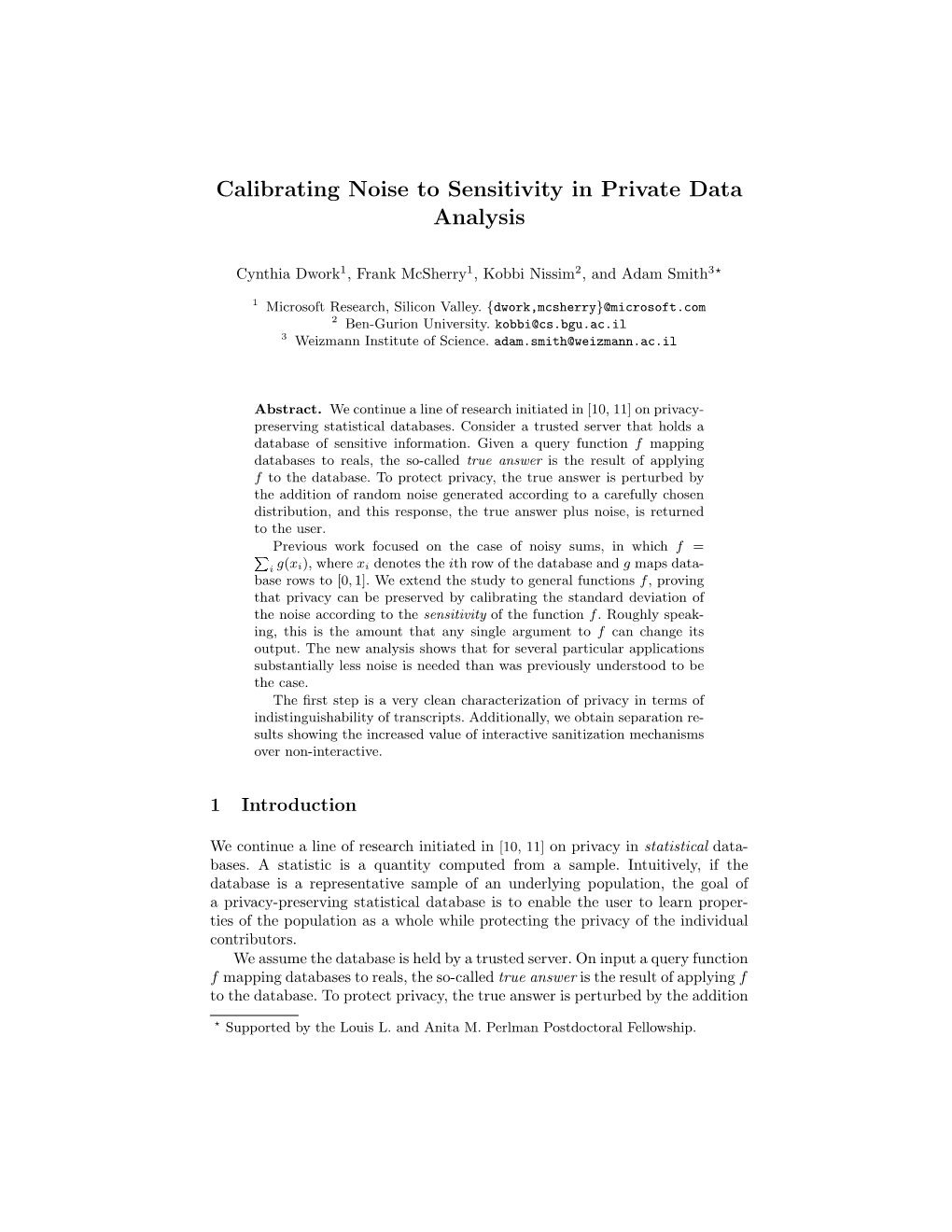 Calibrating Noise to Sensitivity in Private Data Analysis