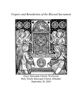 Vespers and Benediction of the Blessed Sacrament
