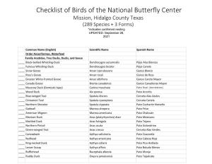 Bird Checklist
