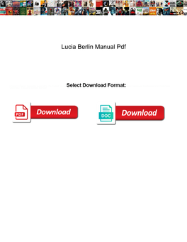 Lucia Berlin Manual Pdf