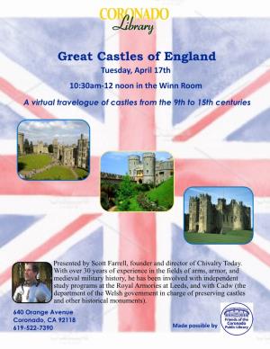 Great Castles of England Tuesday, April 17Th