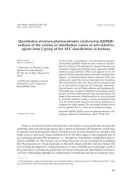 Quantitative Structure-Pharmacokinetic