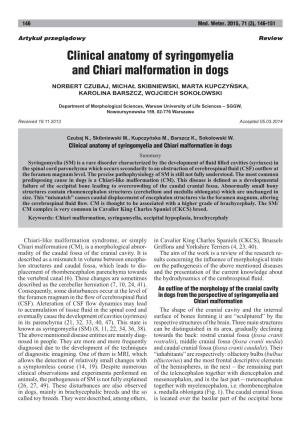 Clinical Anatomy of Syringomyelia and Chiari Malformation in Dogs