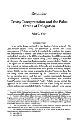 Treaty Interpretation and the False Sirens of Delegation
