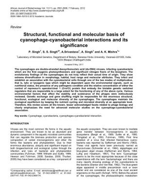 Structural, Functional and Molecular Basis of Cyanophage-Cyanobacterial Interactions and Its Significance