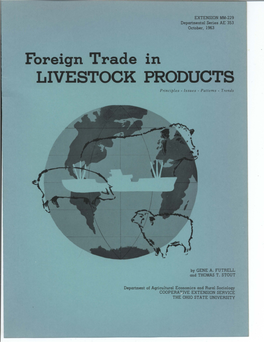 Foreign Trade in LIVESTOCK PRODUCTS Principles • Issues • Patterns • Trends