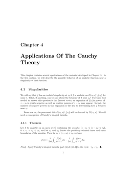 Applications of the Cauchy Theory