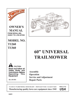 T1360 60” Universal Trailmower