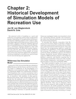 Computer Simulation Modeling of Recreation