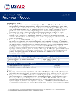 Philippines Floods Fact Sheet#1