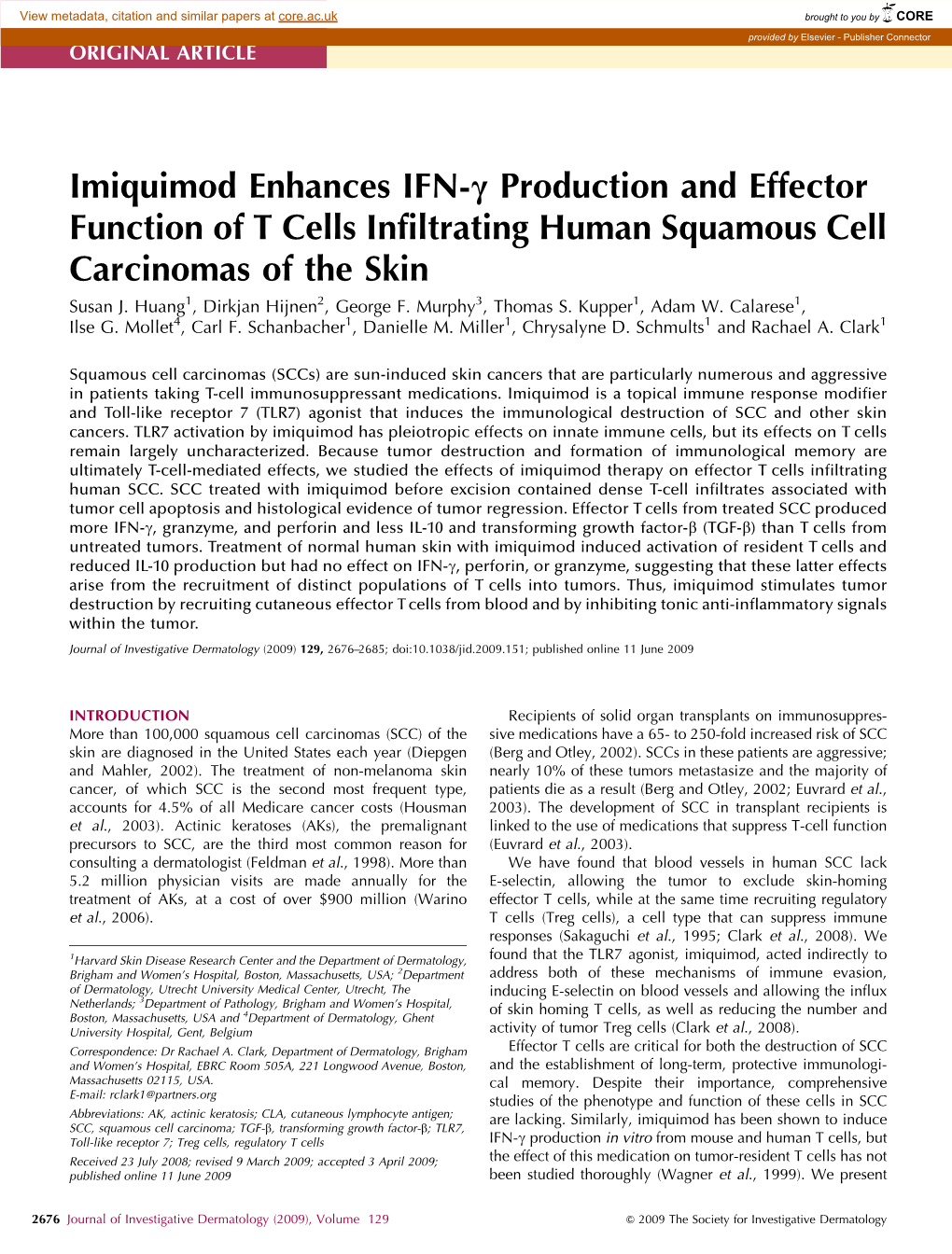 Imiquimod Enhances IFN-Γ Production and Effector Function of T Cells