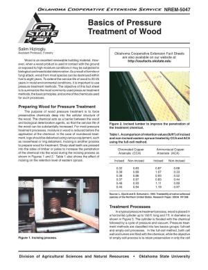 Basics of Pressure Treatment of Wood