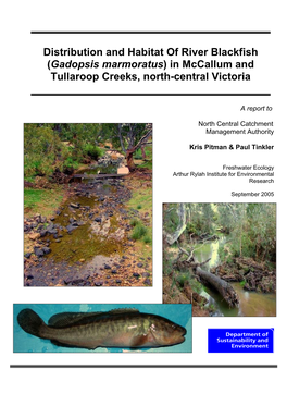 Distribution and Habitat of River Blackfish (Gadopsis Marmoratus) in Mccallum and Tullaroop Creeks, North-Central Victoria