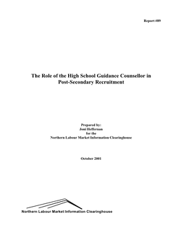 The Role of the High School Guidance Counsellor in Post-Secondary Recruitment