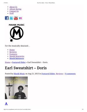 Earl Sweatshirt – Doris A