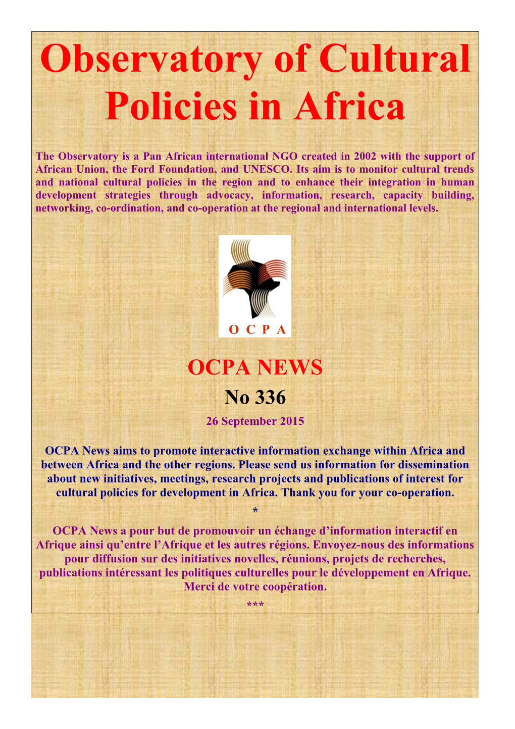 Observatory of Cultural Policies in Africa s3