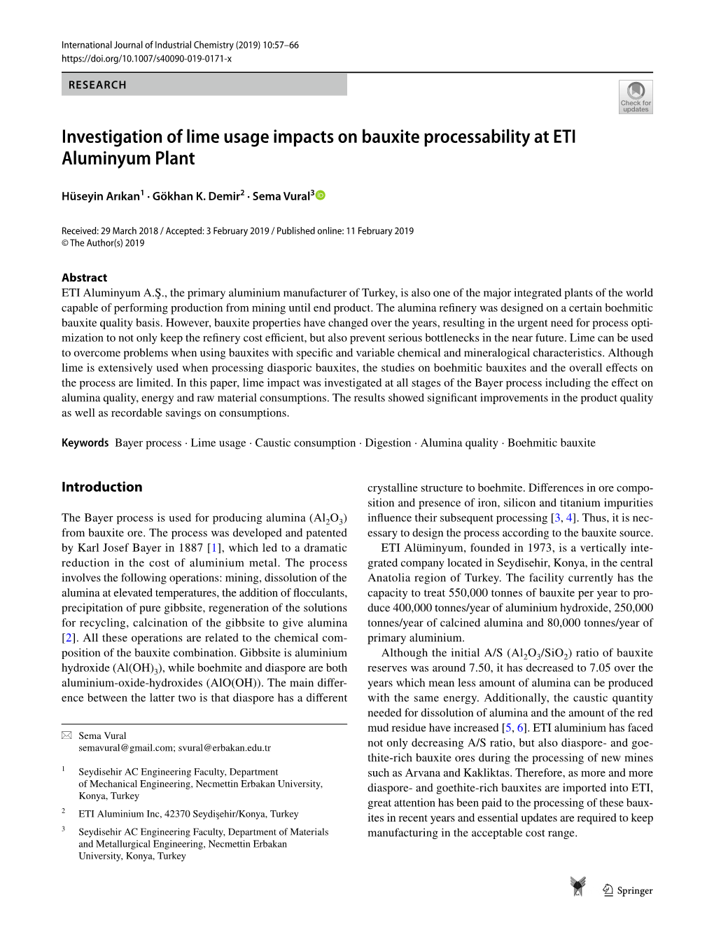 Investigation of Lime Usage Impacts on Bauxite Processability at ETI Aluminyum Plant