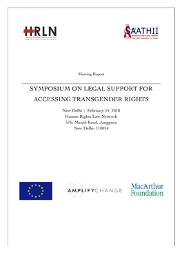 Symposium on Legal Support for Accessing Transgender Rights