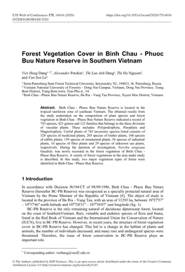 Forest Vegetation Cover in Binh Chau - Phuoc Buu Nature Reserve in Southern Vietnam